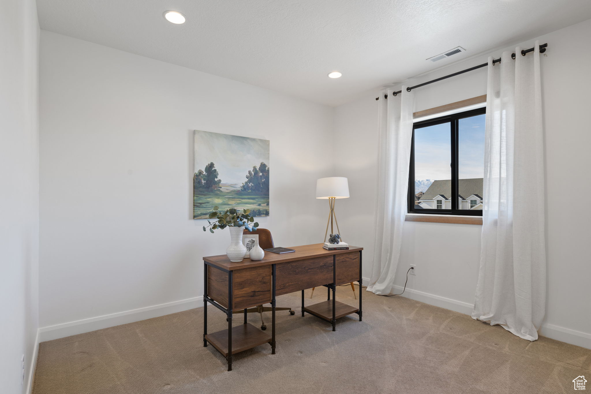 View of carpeted office space