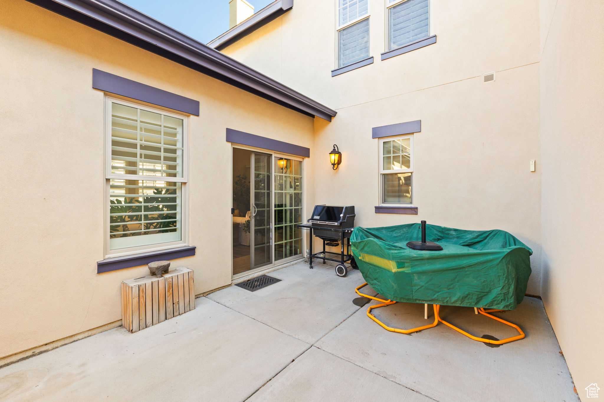 View of patio with grilling area