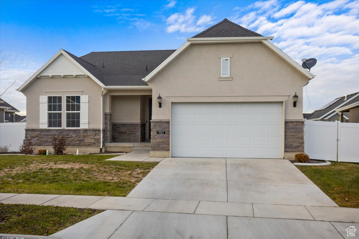 View of front of home with a front yard