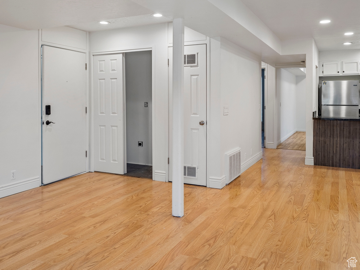 Interior space featuring light wood-type flooring