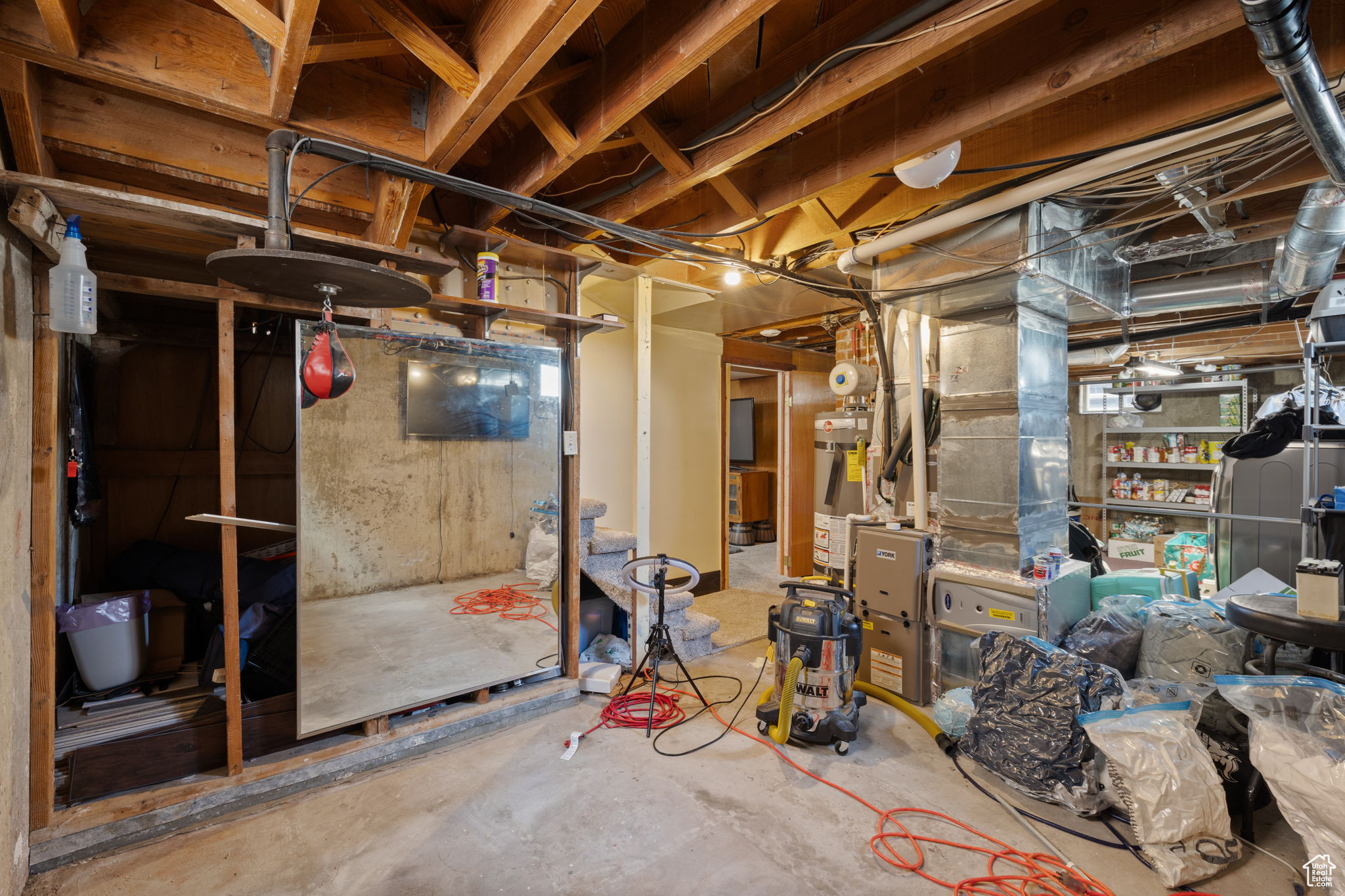 Basement with water heater