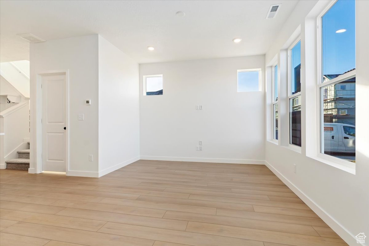 Unfurnished room featuring light hardwood / wood-style flooring