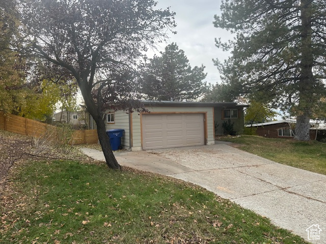 Garage with a yard