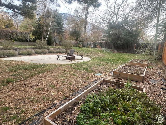 View of yard with a patio