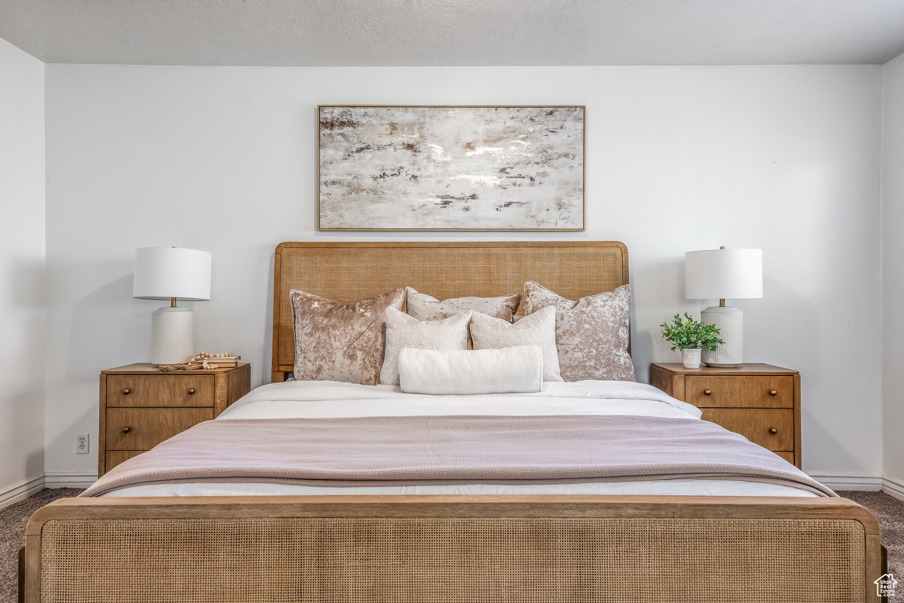 Bedroom with carpet floors