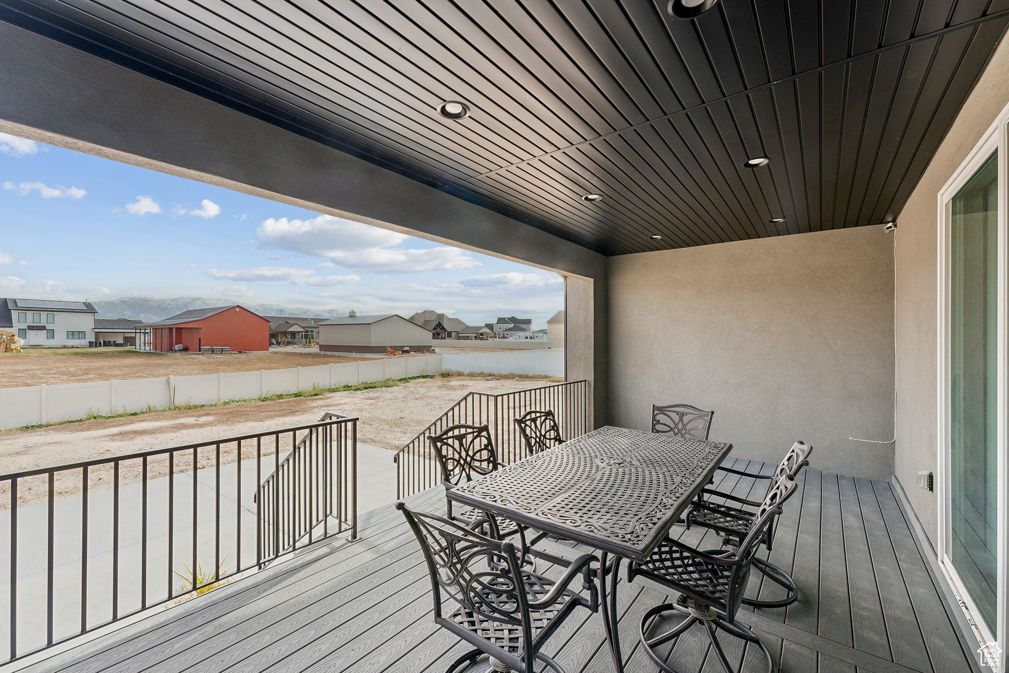 View of wooden deck