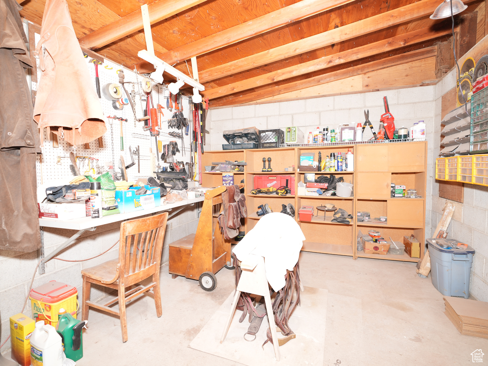 Workshop inside of Barn