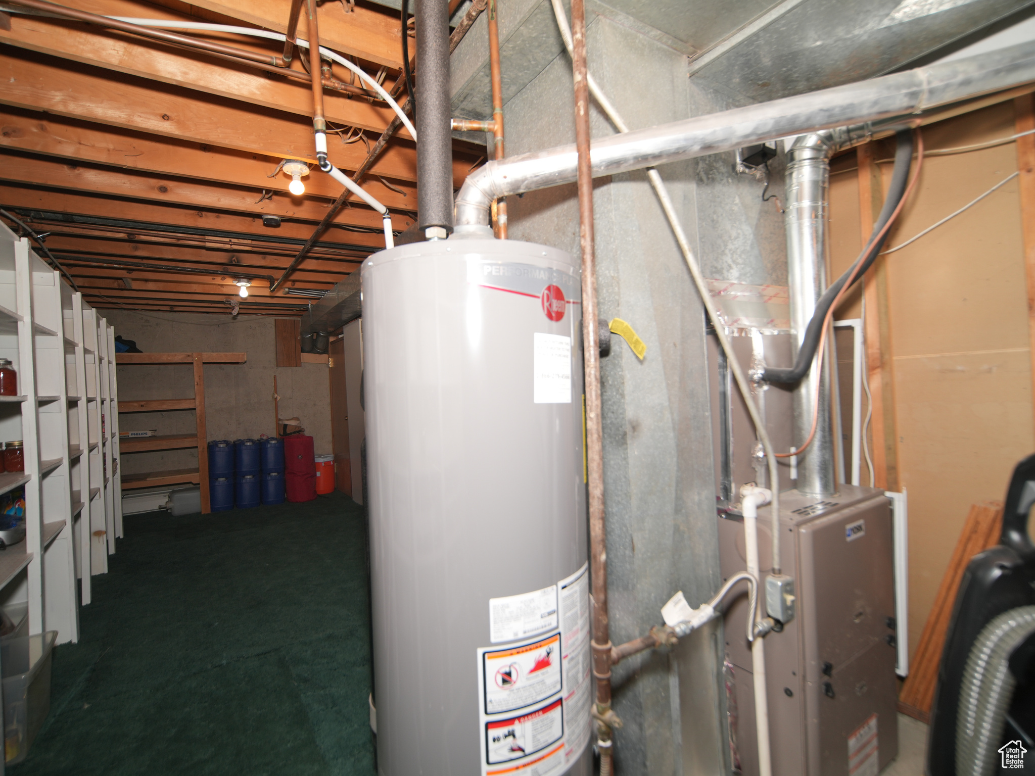 Utility room with water heater