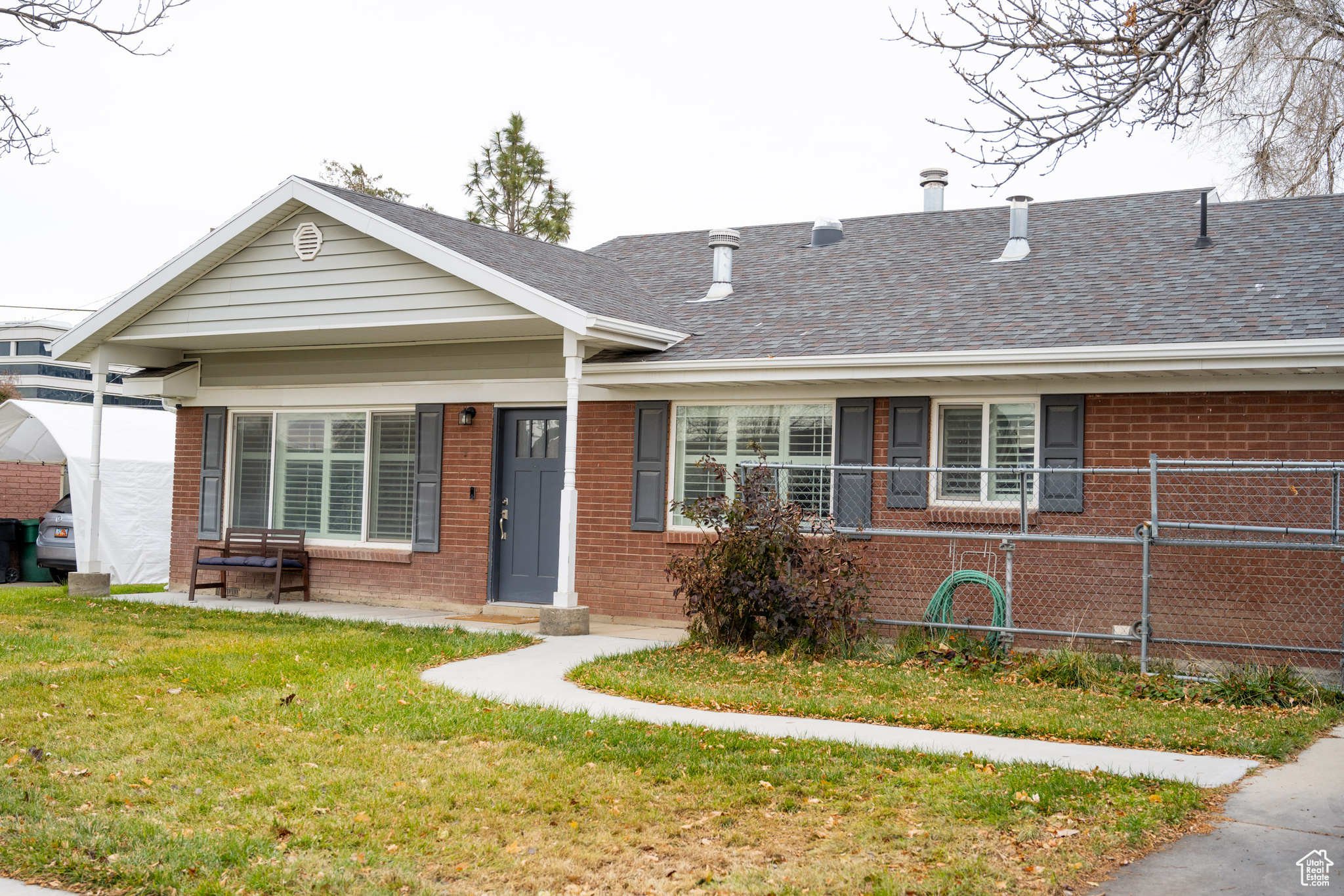 View of front of home with a front yard