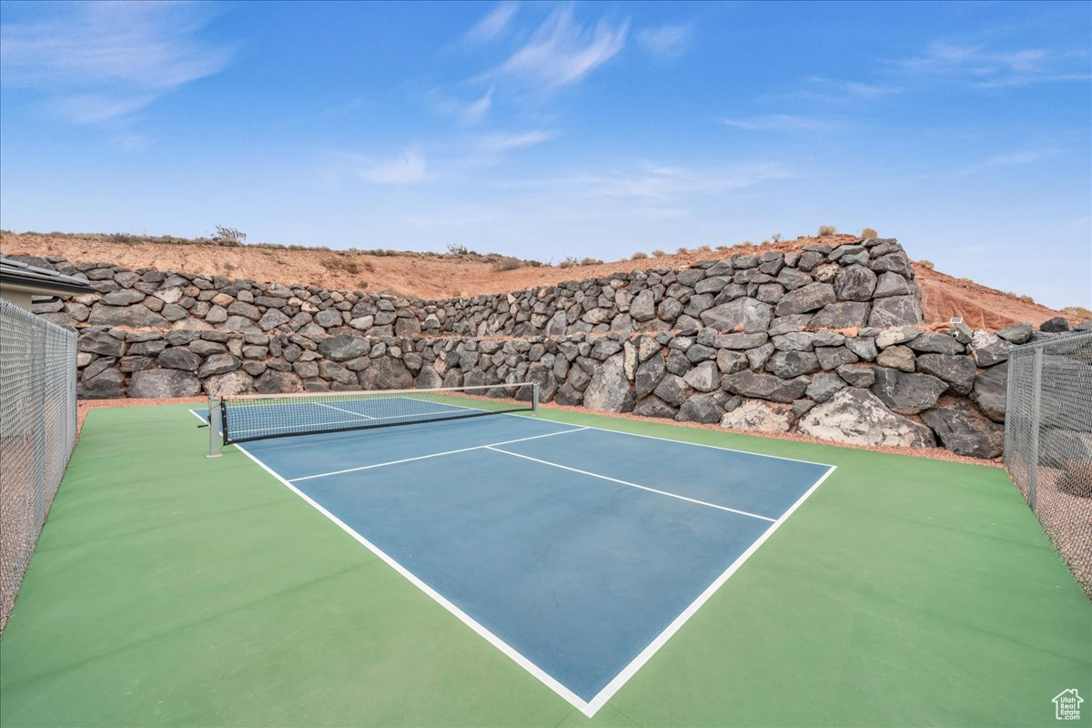 View of tennis court