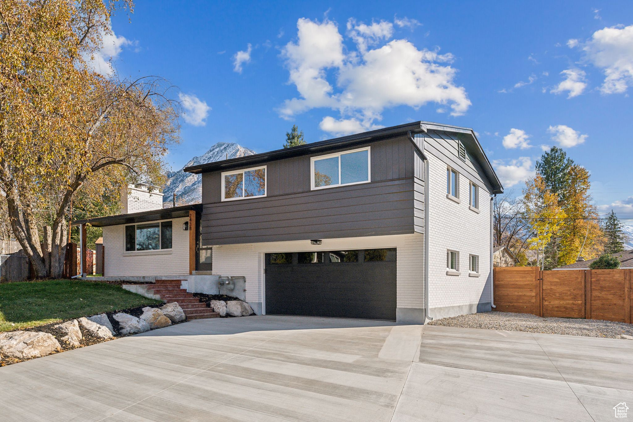 View of front of home with a garage