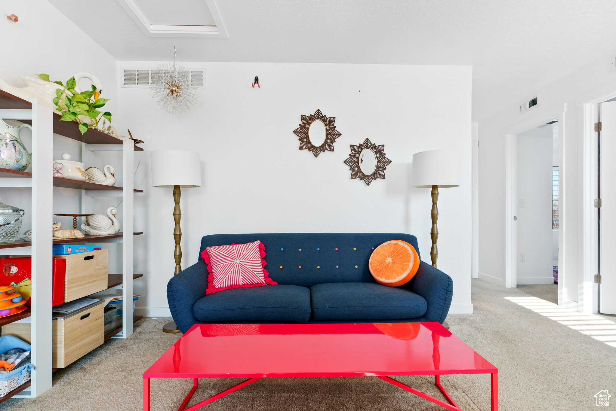 View of carpeted living room