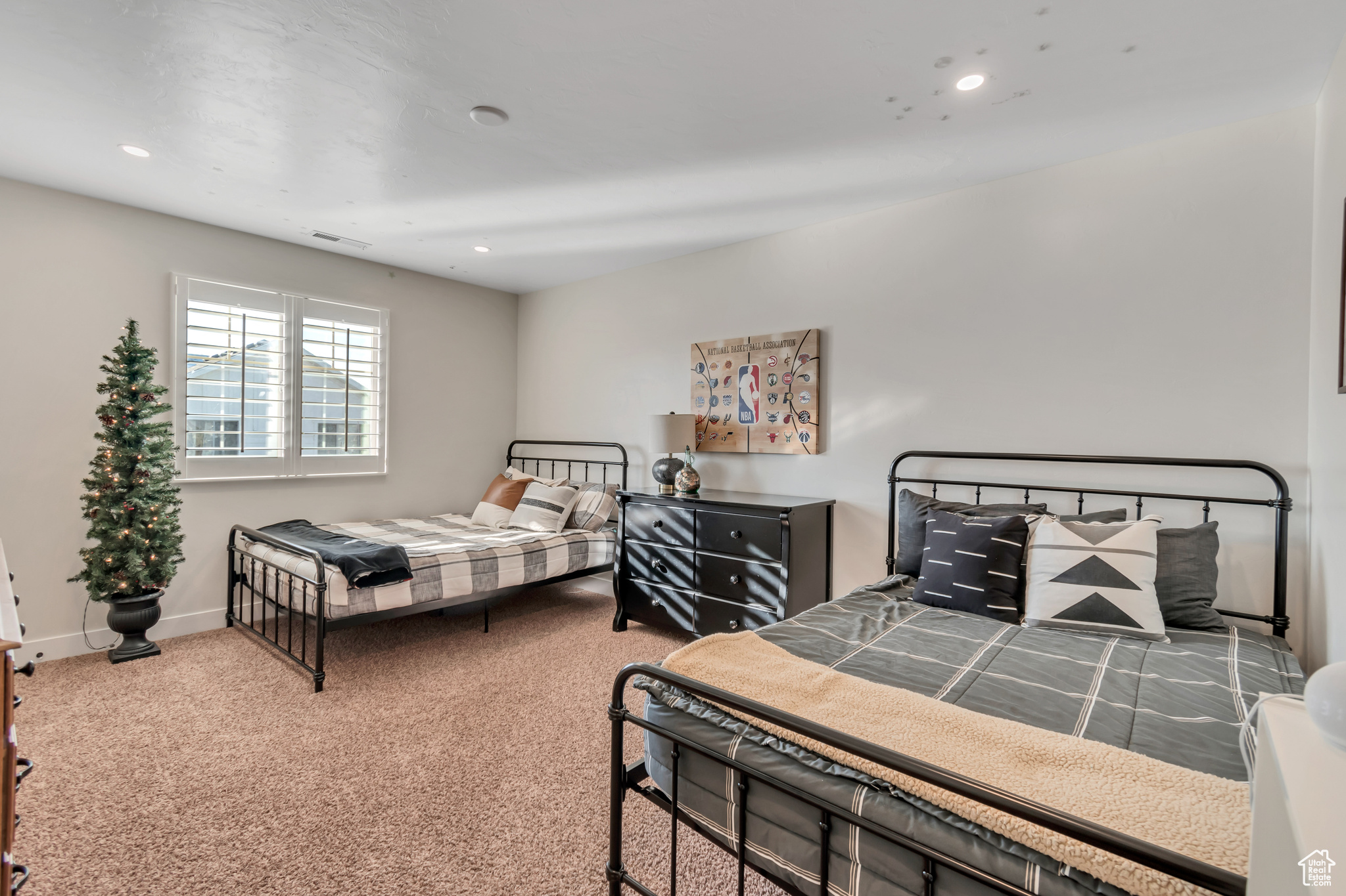 Bedroom featuring carpet