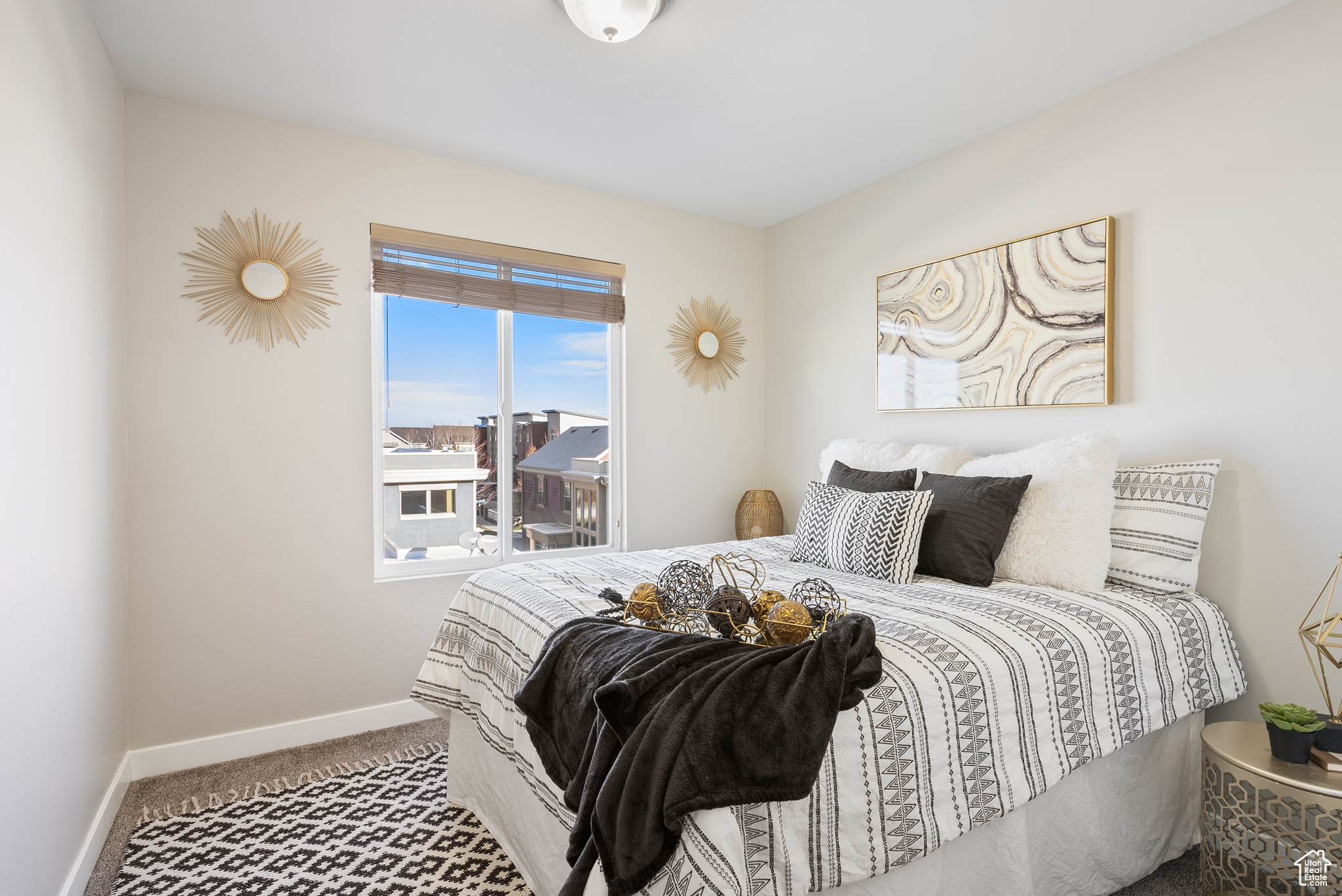 Bedroom with carpet floors