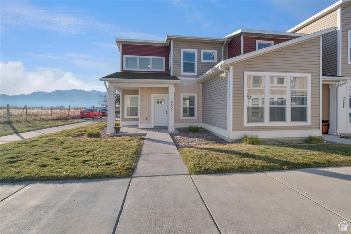 View of front facade featuring a mountain view