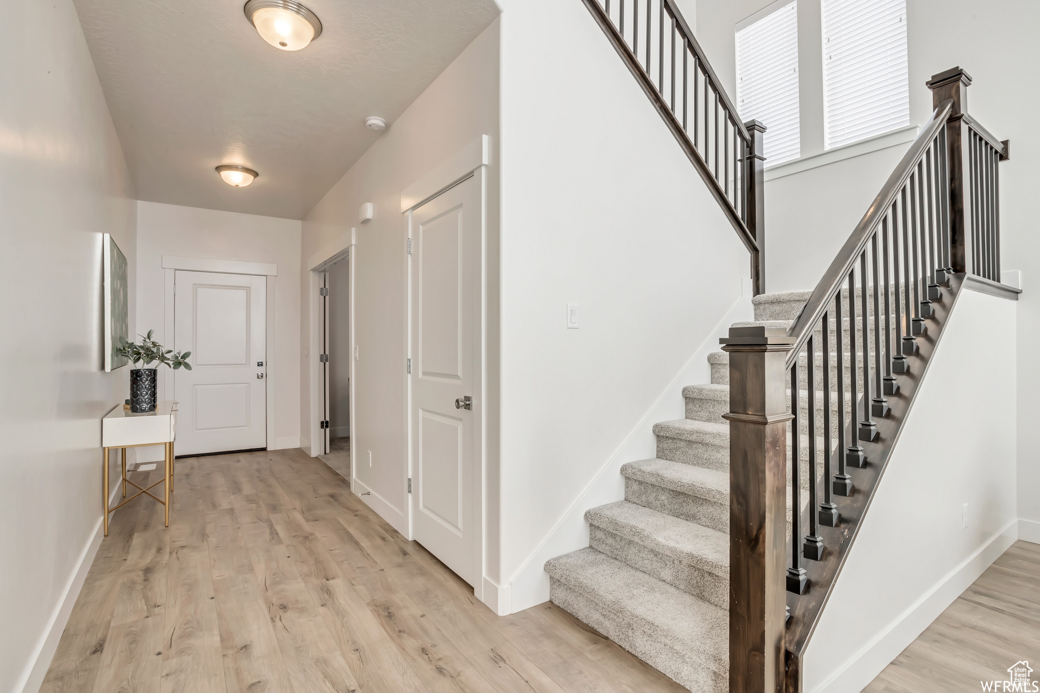 Interior space with hardwood / wood-style flooring