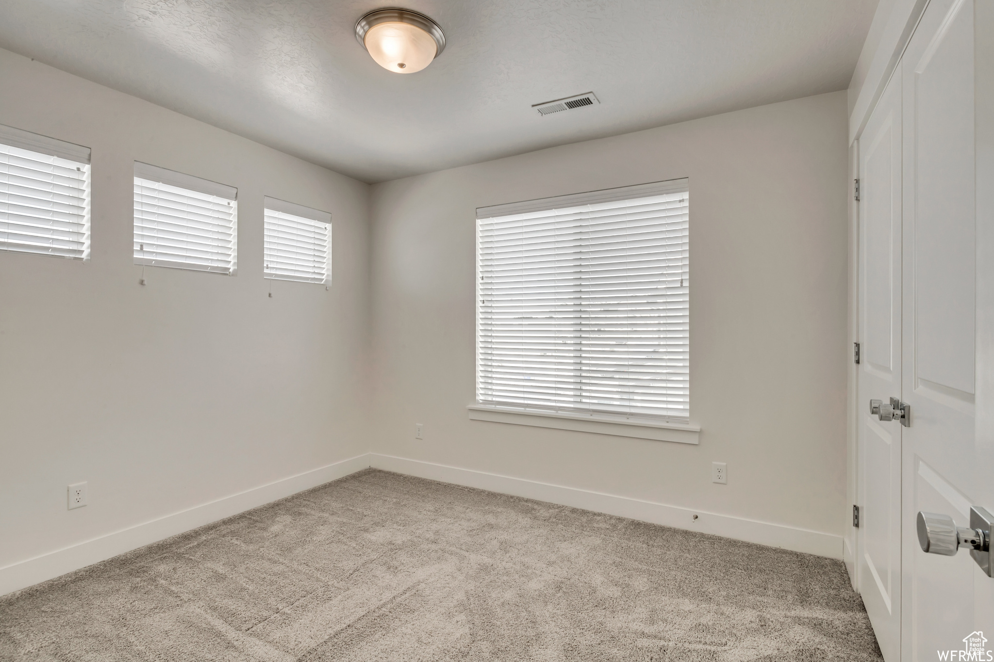 Carpeted spare room with plenty of natural light