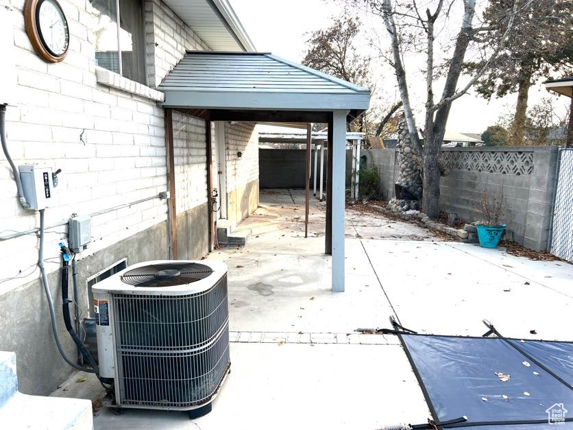 View of patio with central AC