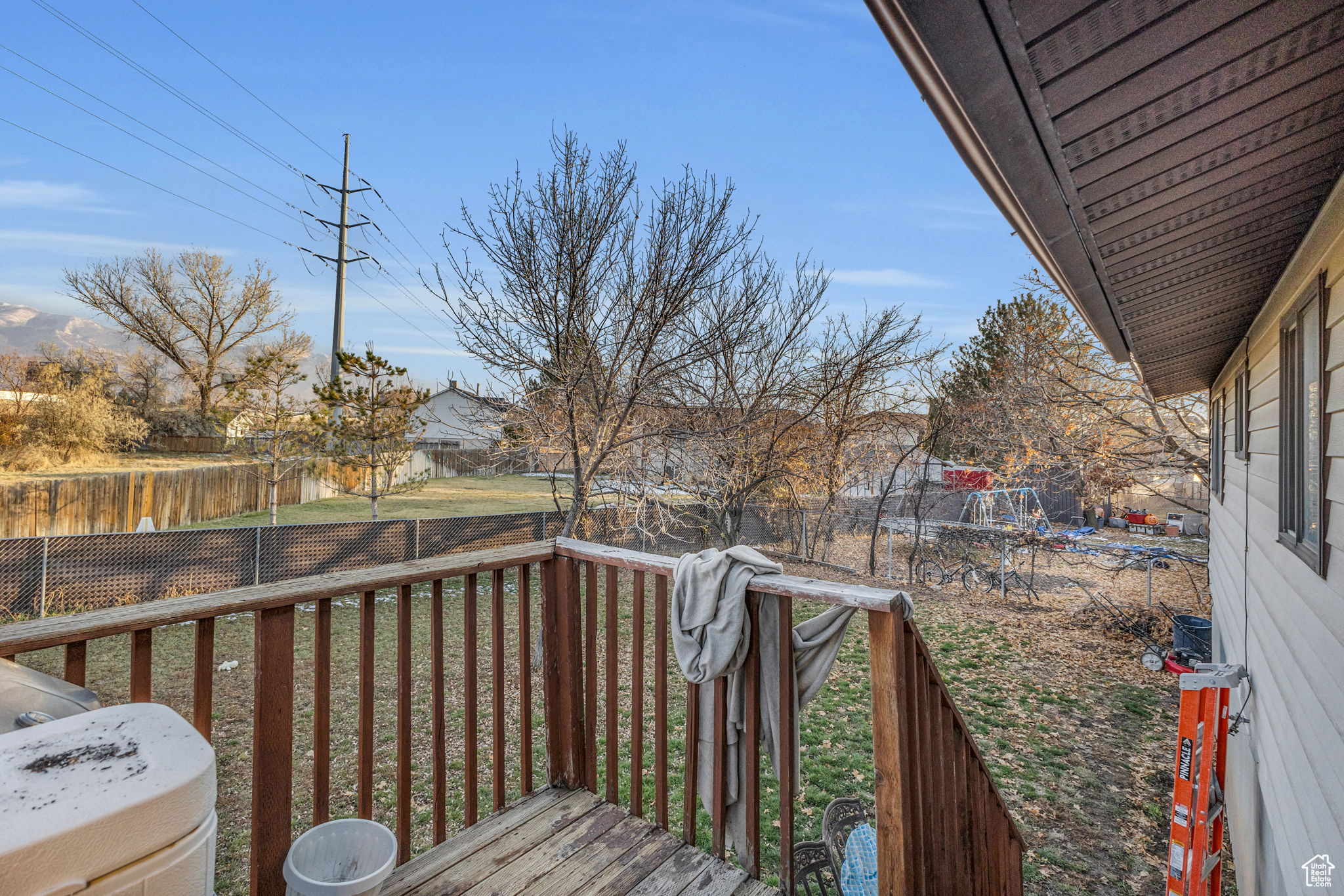 View of wooden deck