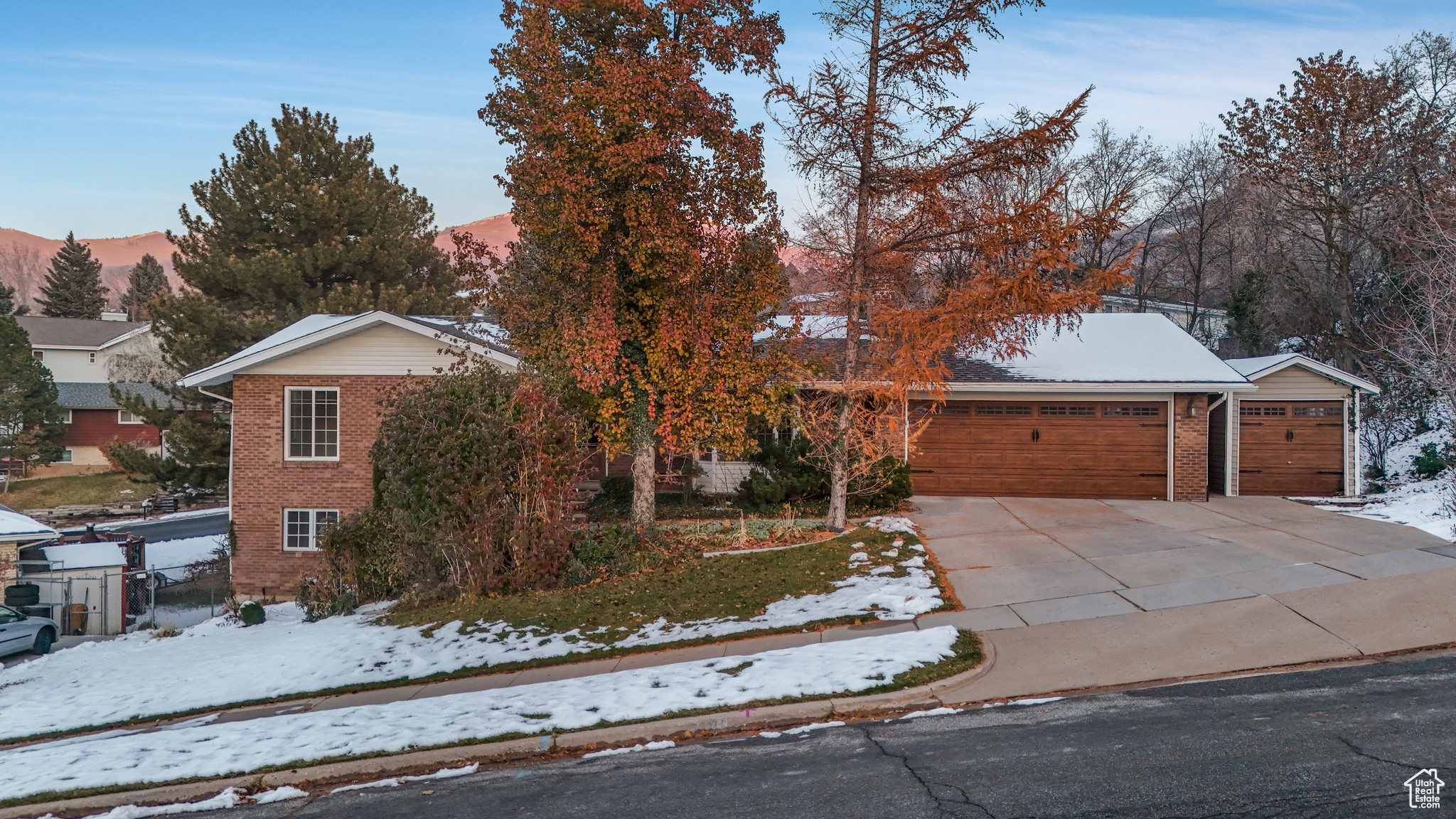 View of front of house with a garage