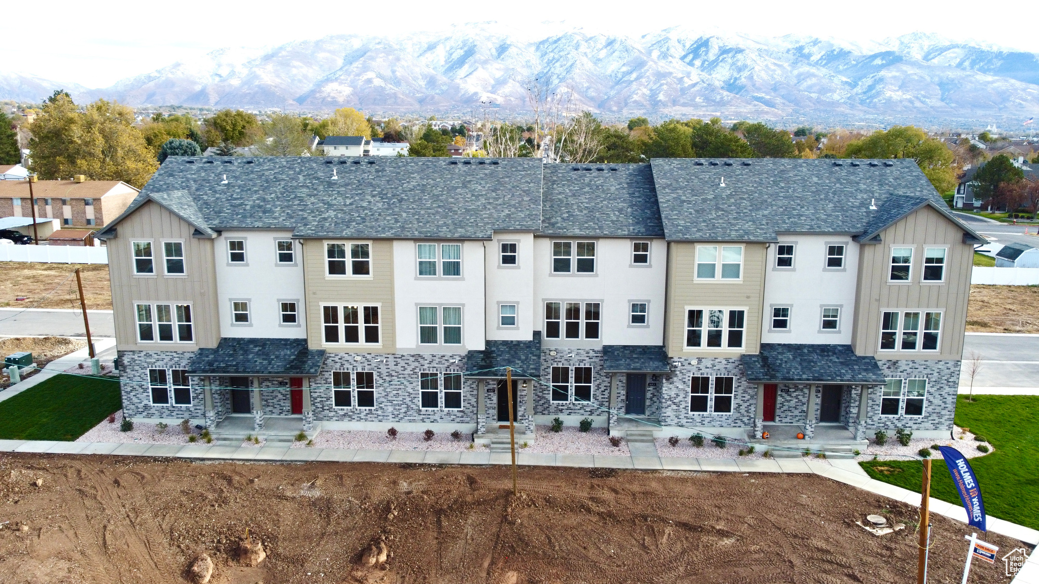 Exterior space with a mountain view