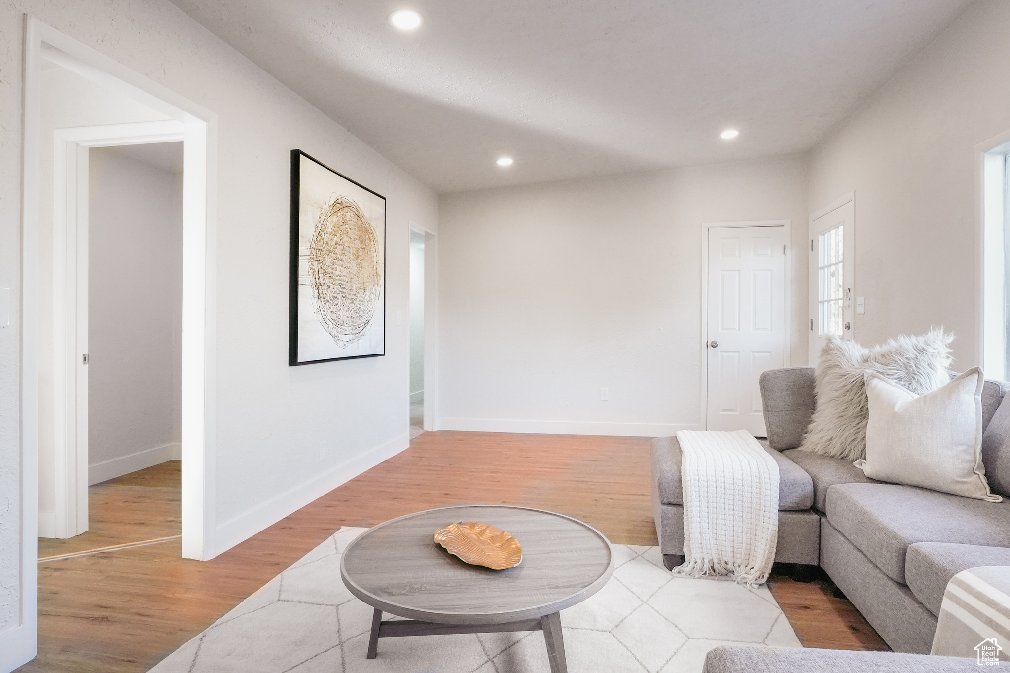 Living room featuring light hardwood / wood-style floors