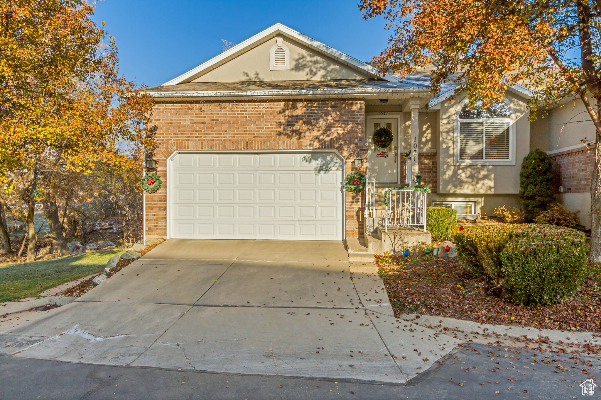 View of front of house with a garage