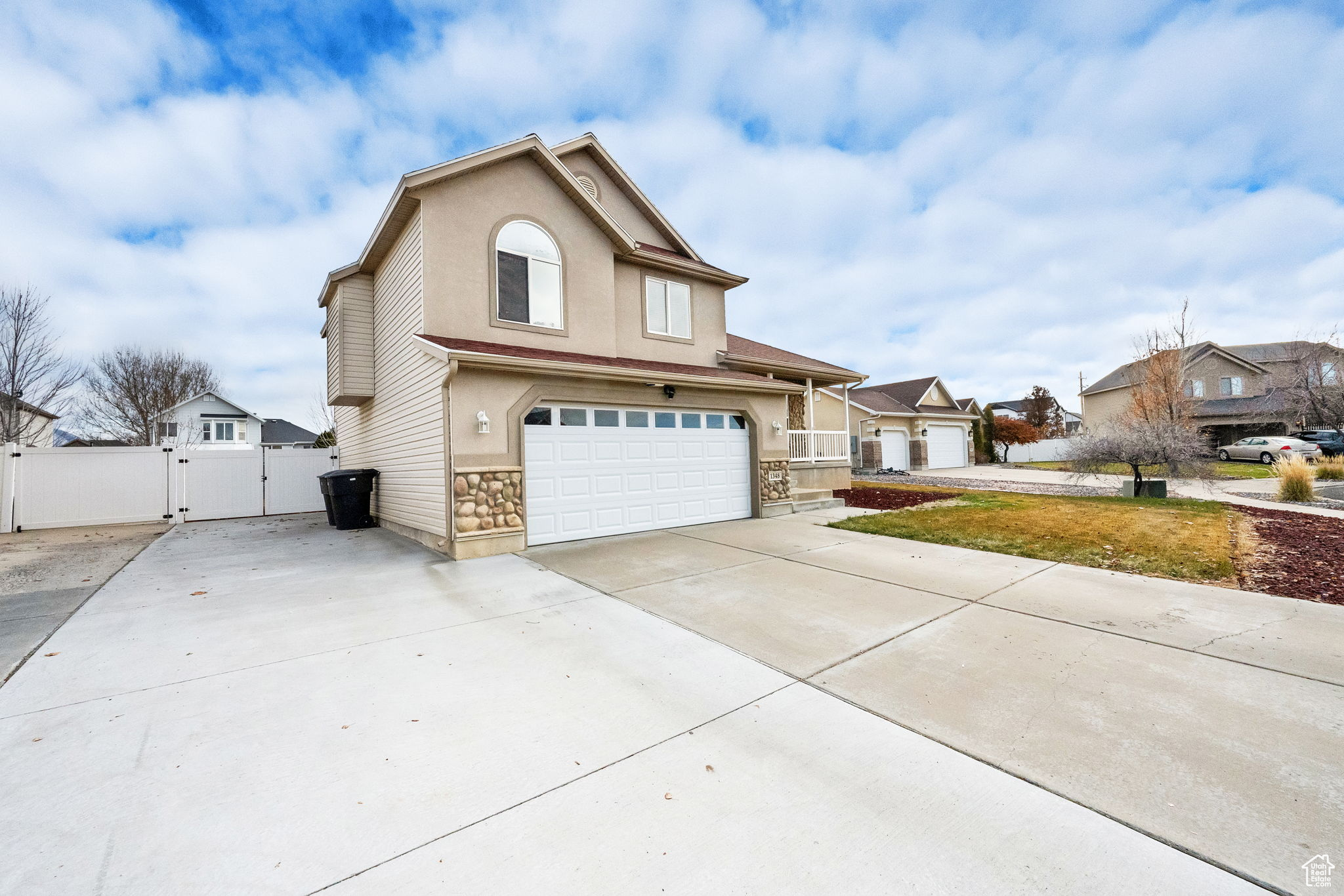 View of front property with a garage