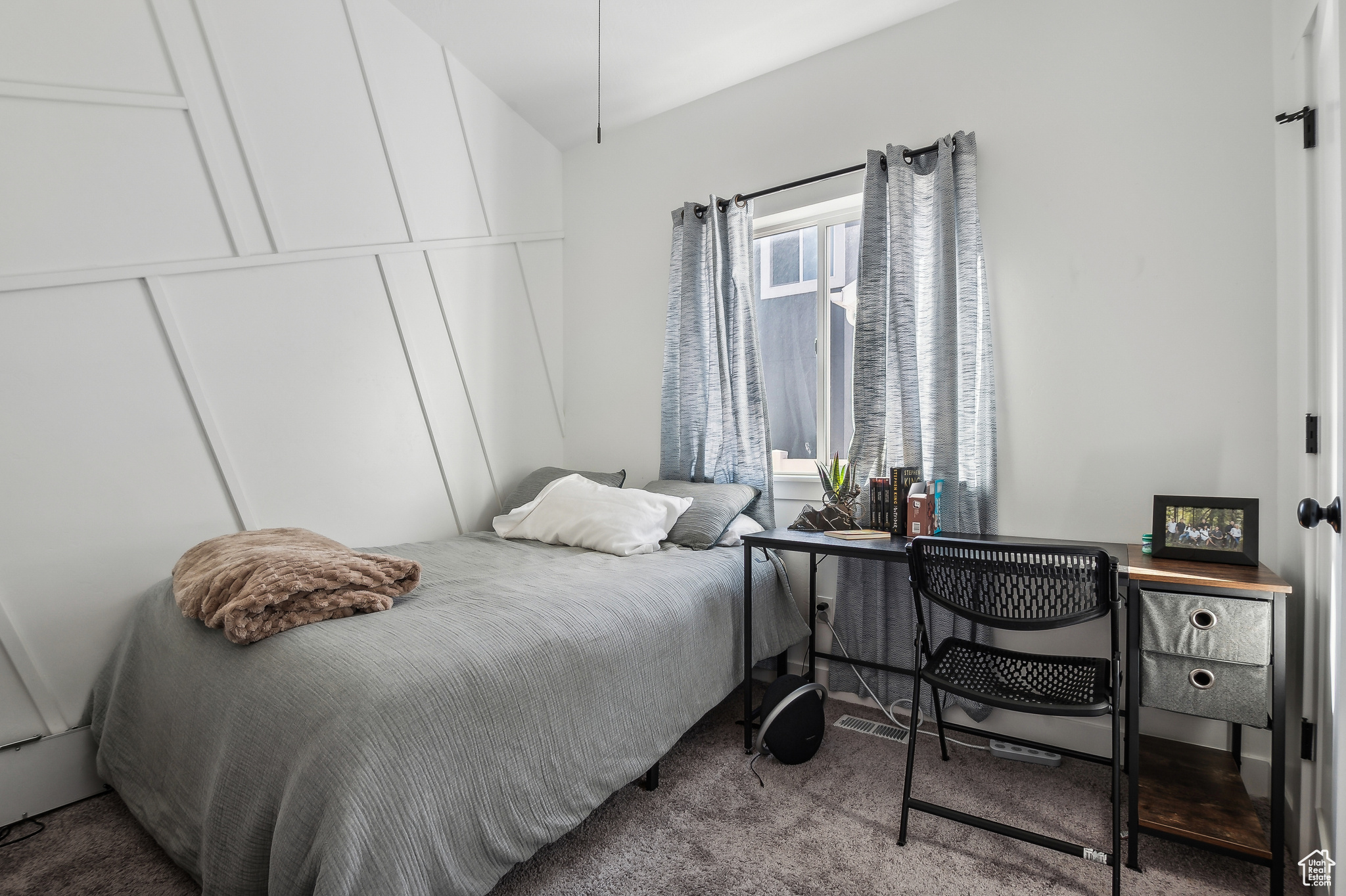 Bedroom with carpet floors