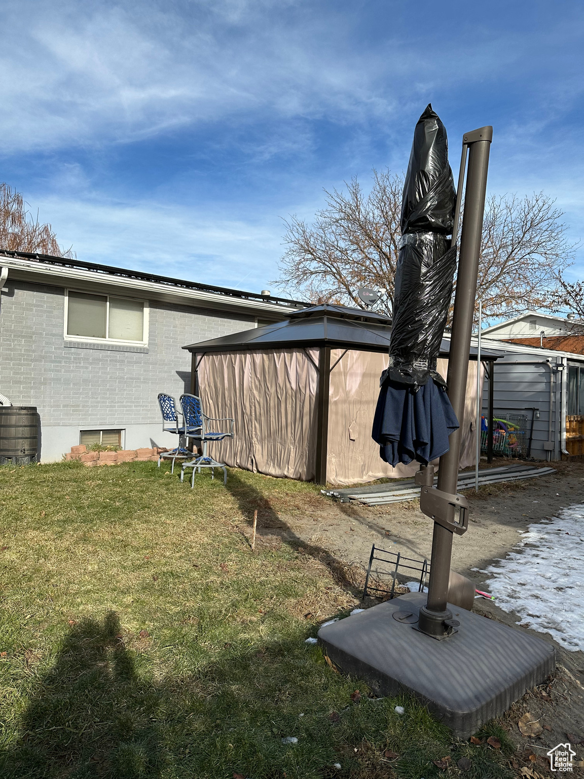 View of yard featuring a gazebo