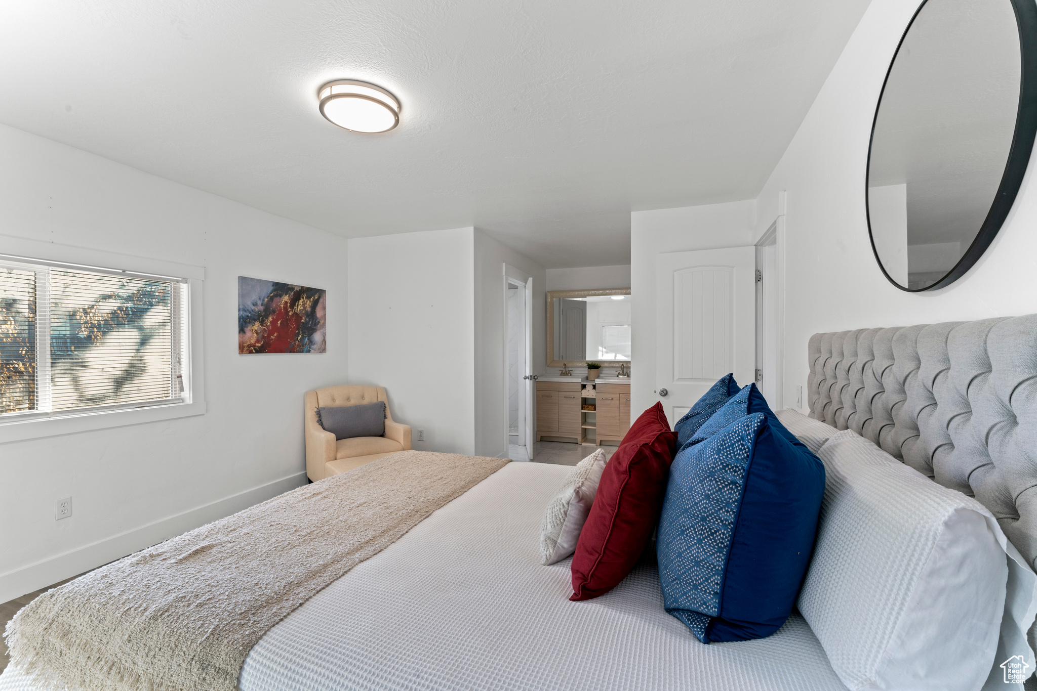 Bedroom featuring connected bathroom