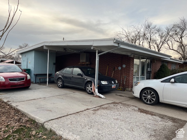 Exterior space with a carport