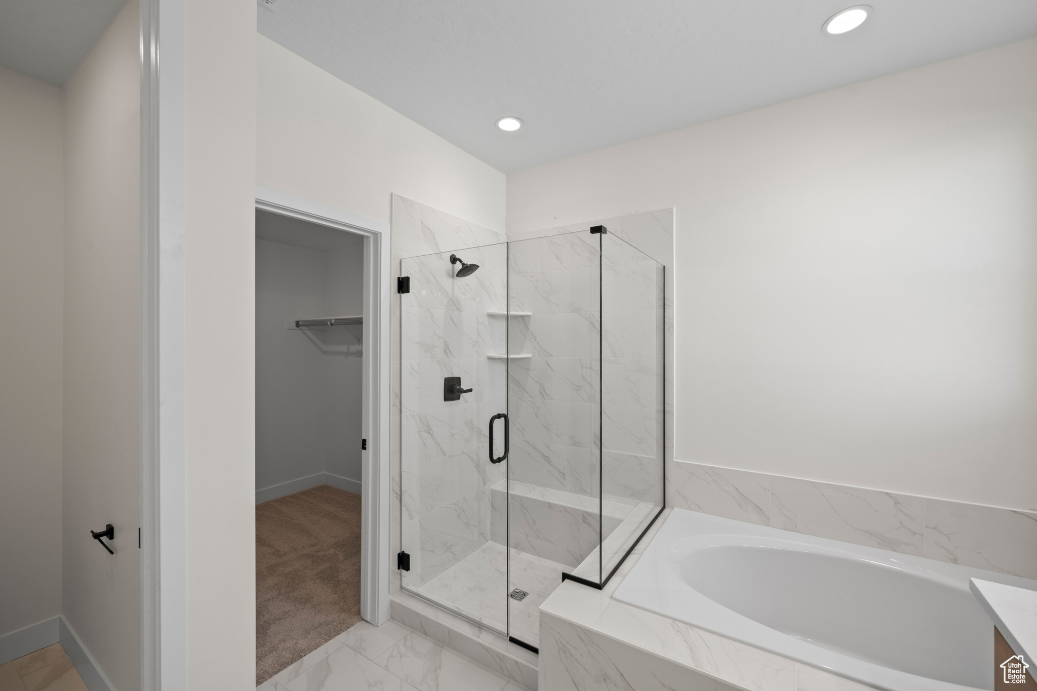 Bathroom with plus walk in shower