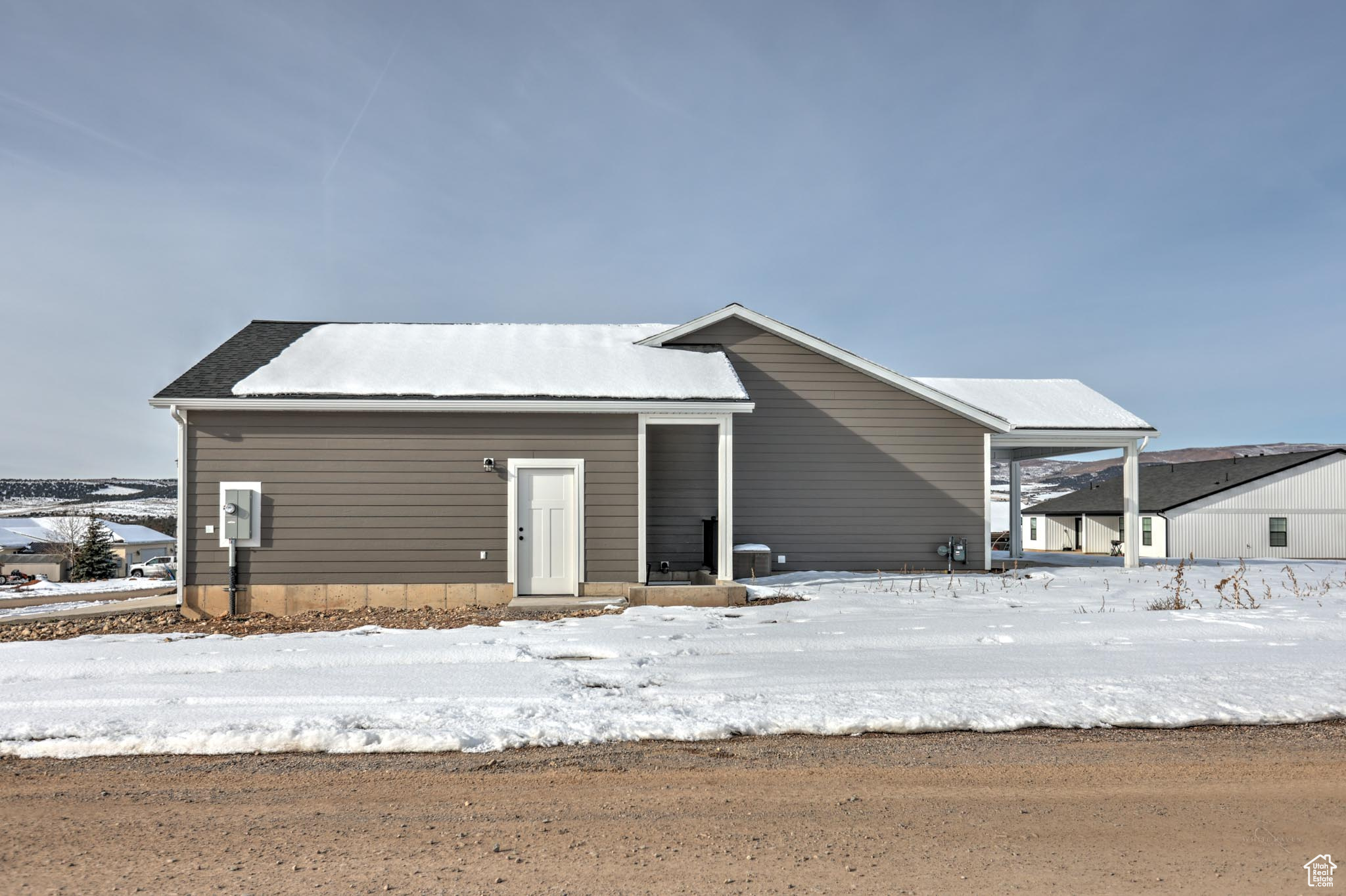 View of snow covered house