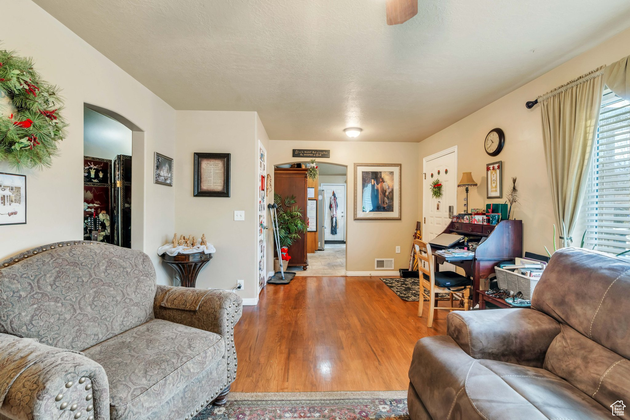 Living room featuring wood-type flooring