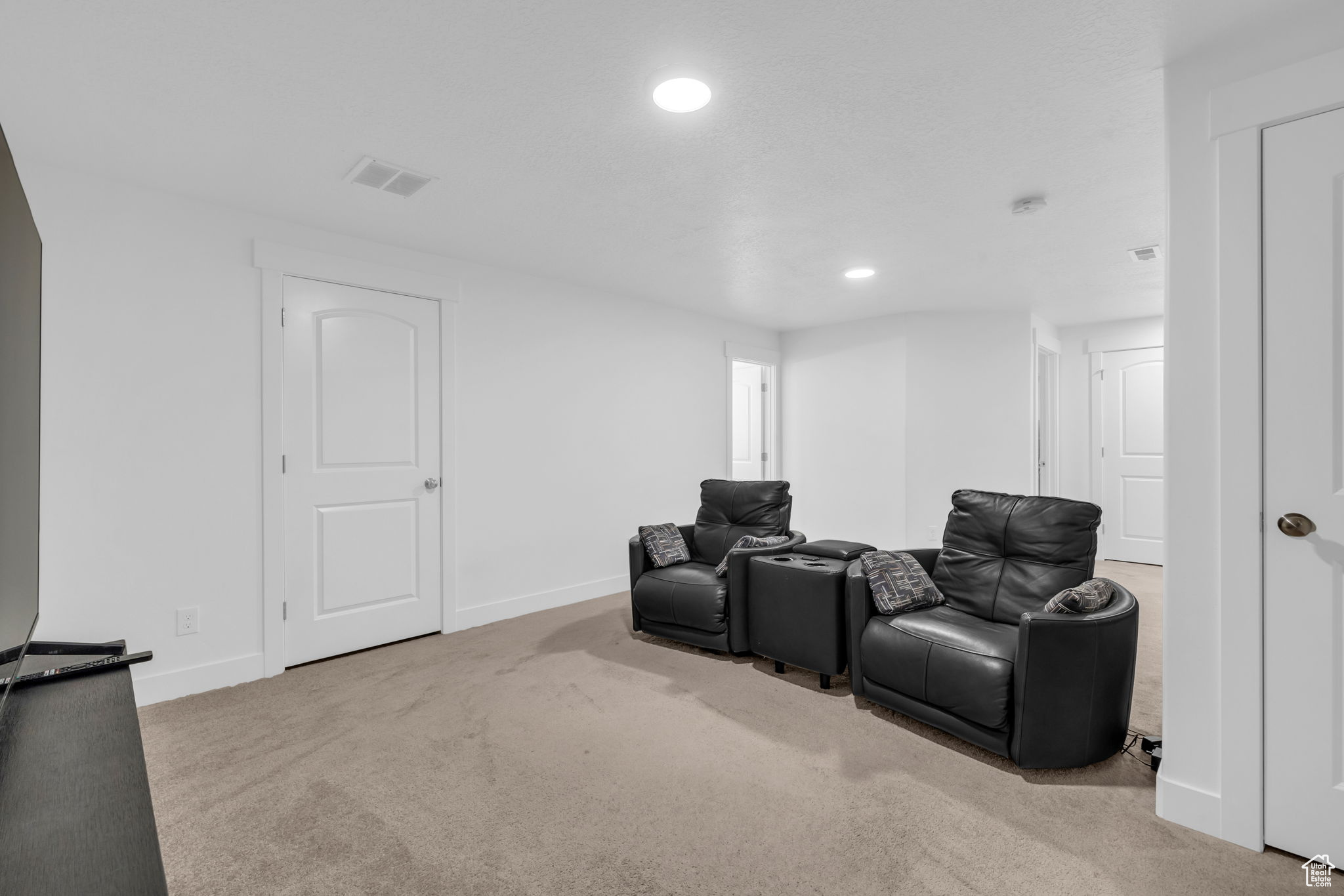 View of carpeted cinema room