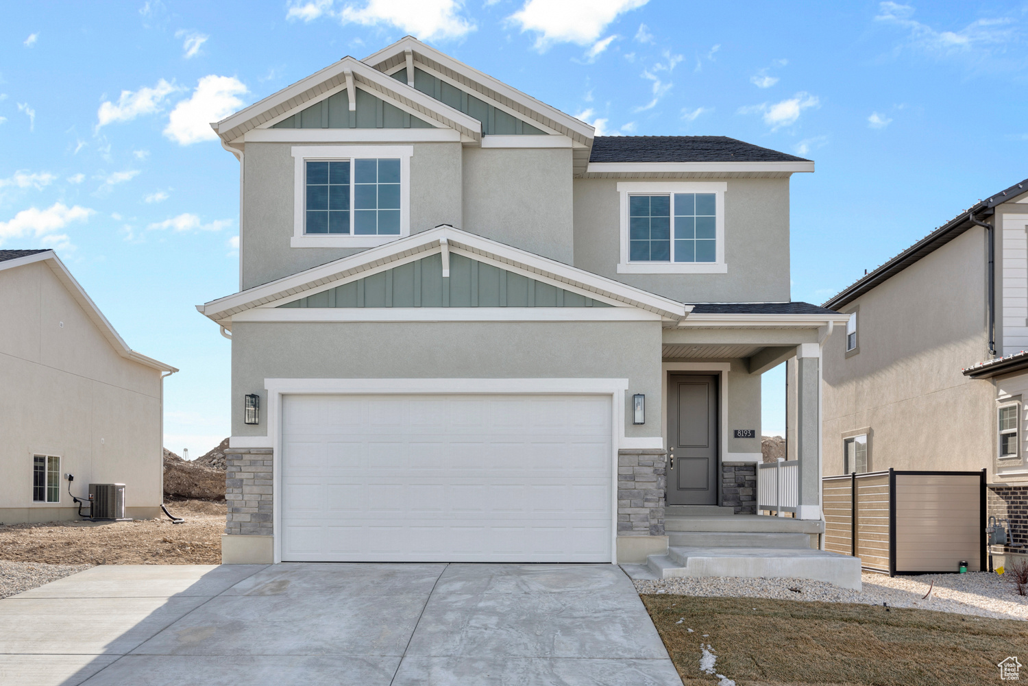 Craftsman house with central AC and a garage