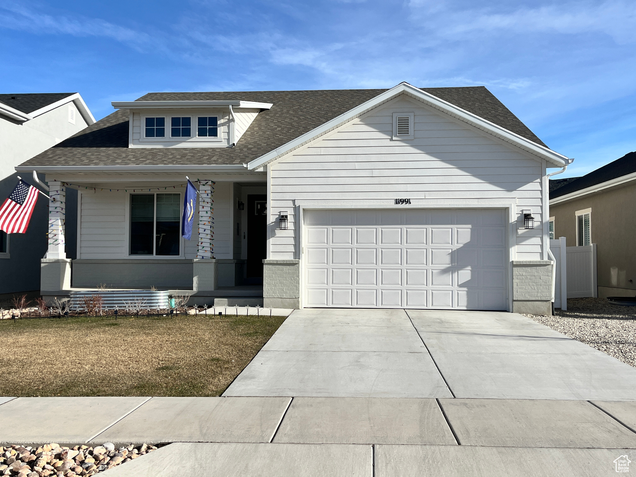 View of front of home with a garage