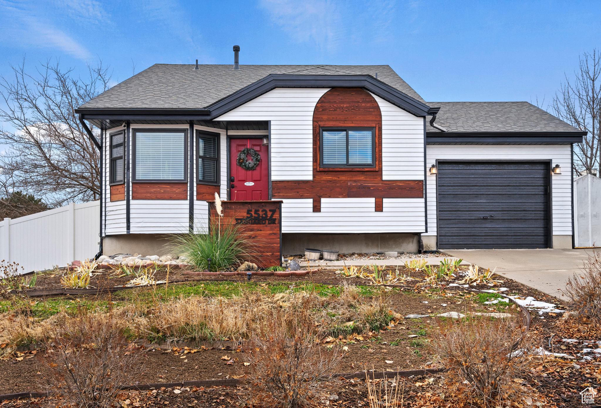 View of front of house with a garage