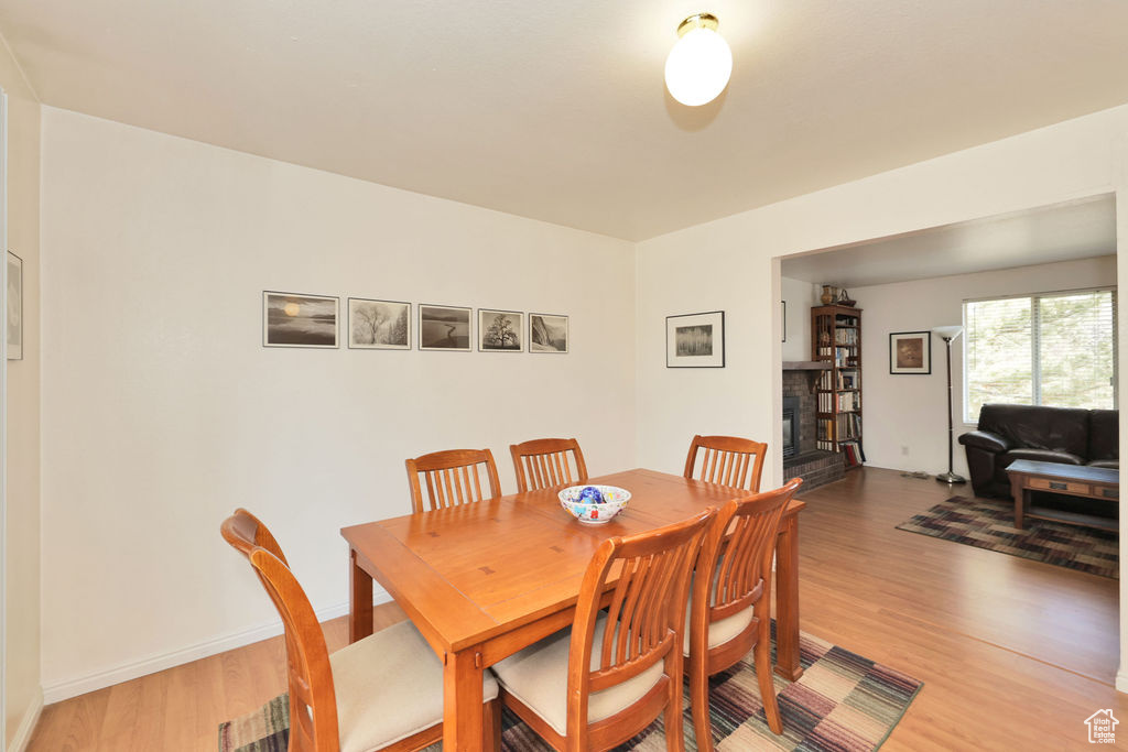 Dining area featuring hardwood / wood-style floors