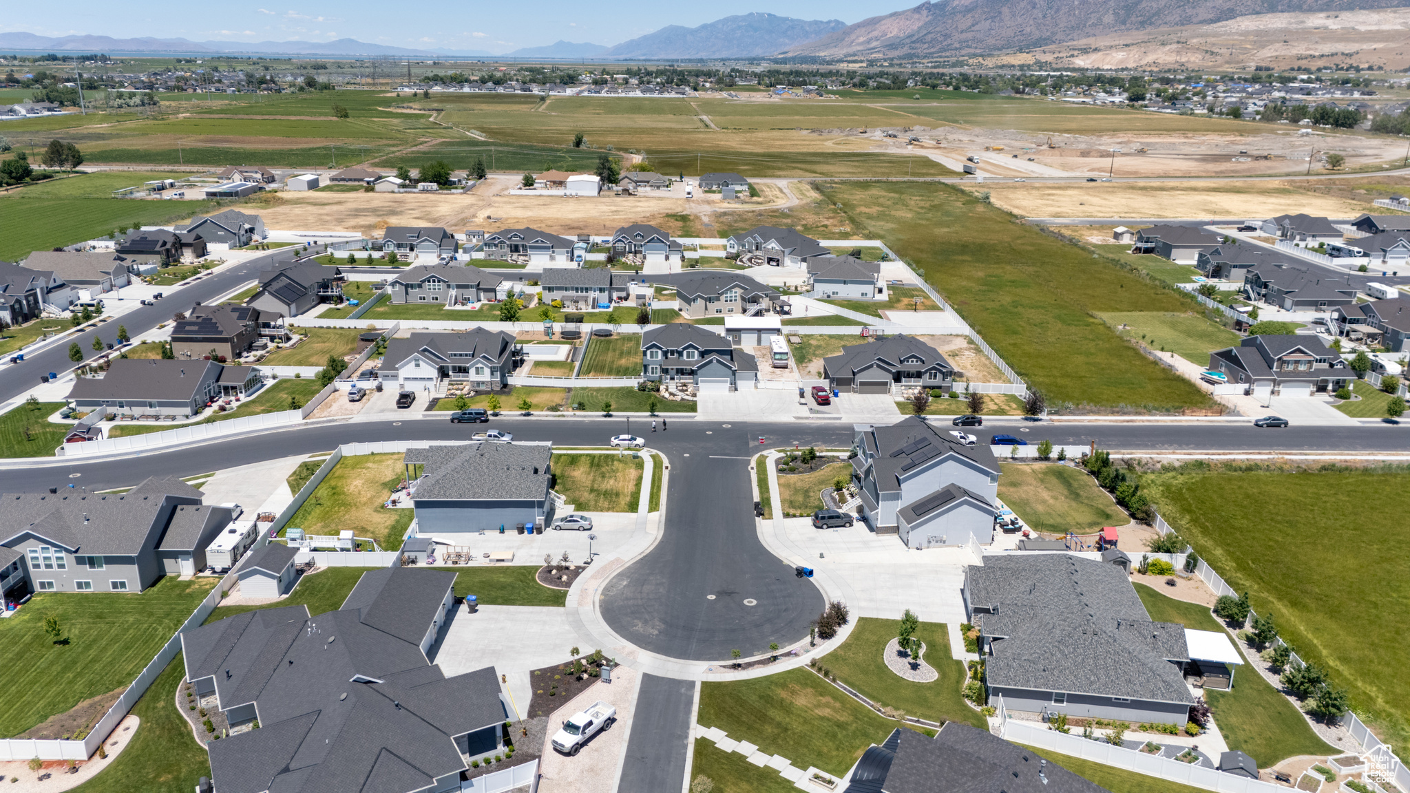 Aerial view featuring a mountain view