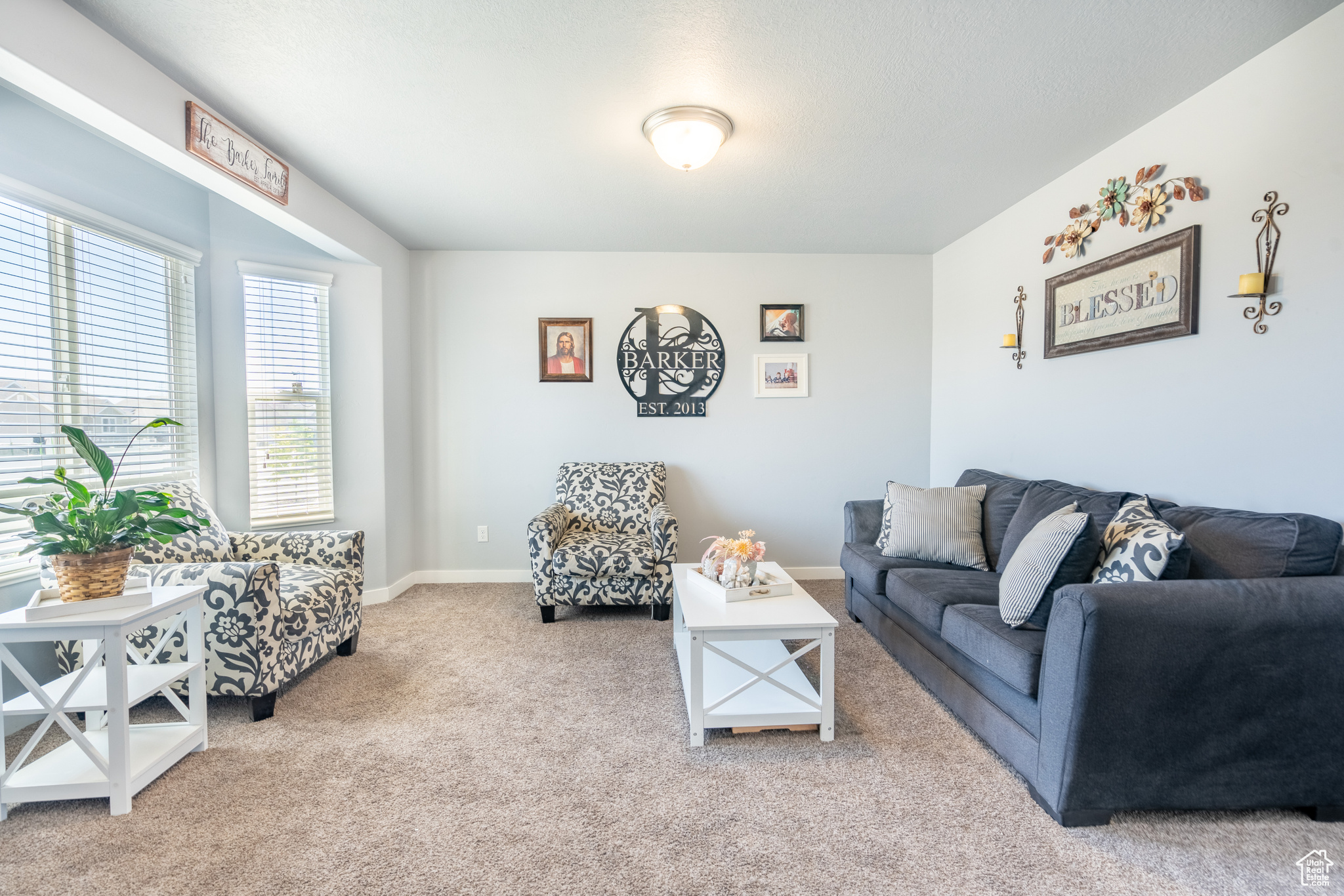 Living room with carpet