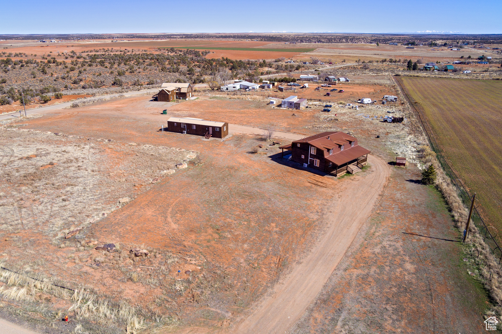 Aerial view with a rural view