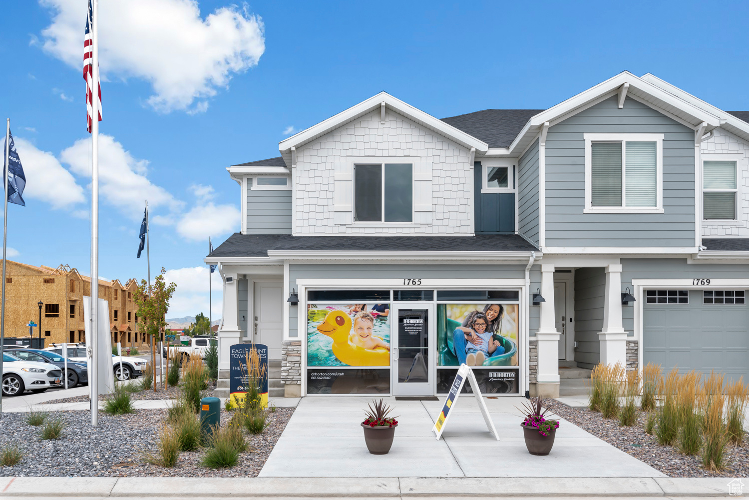 View of front of home featuring a garage