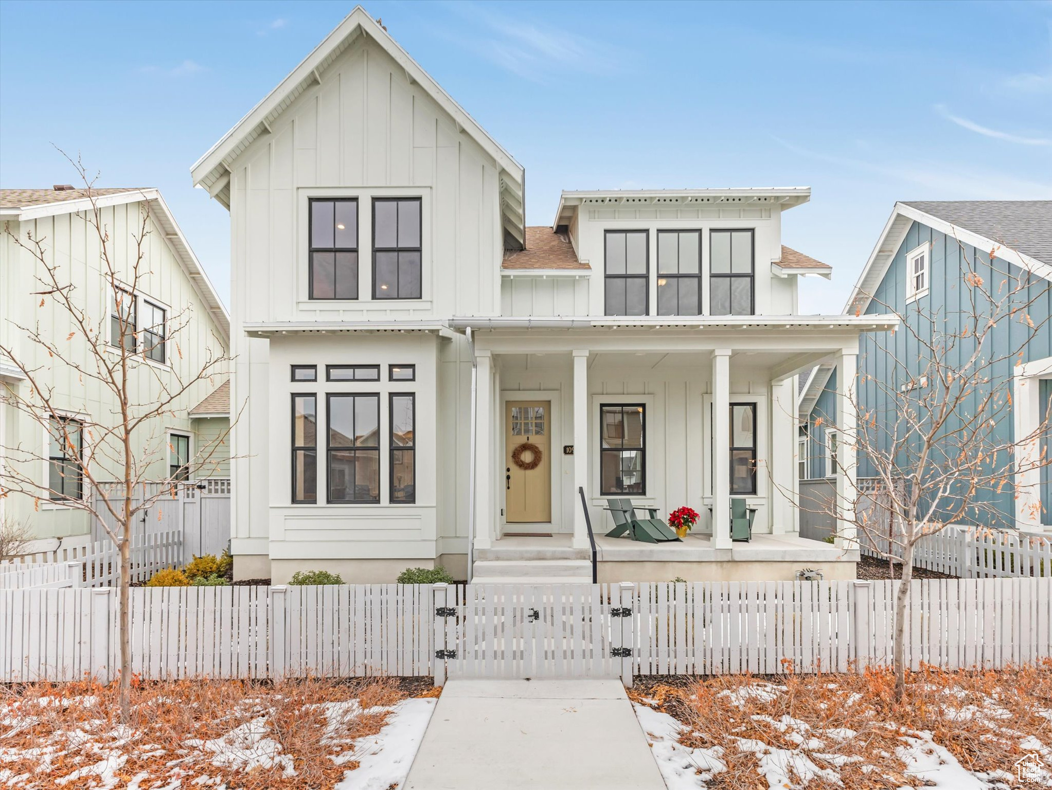 Modern farmhouse with a porch