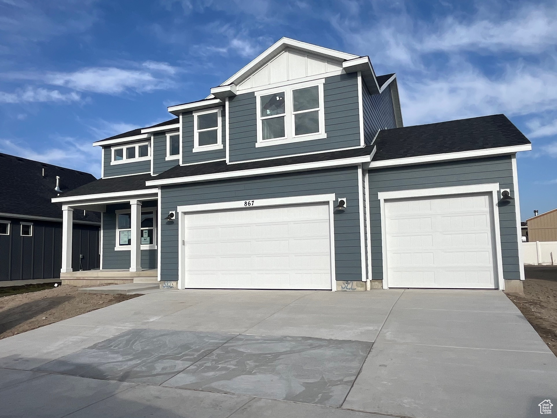 View of front of house with a garage