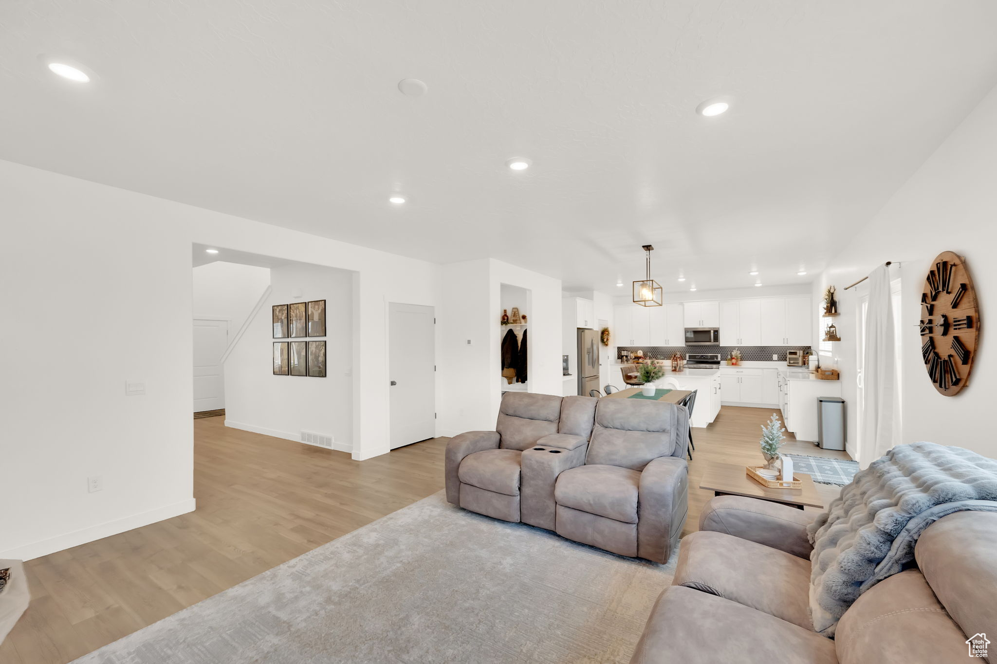 Living room featuring light hardwood / wood-style floors