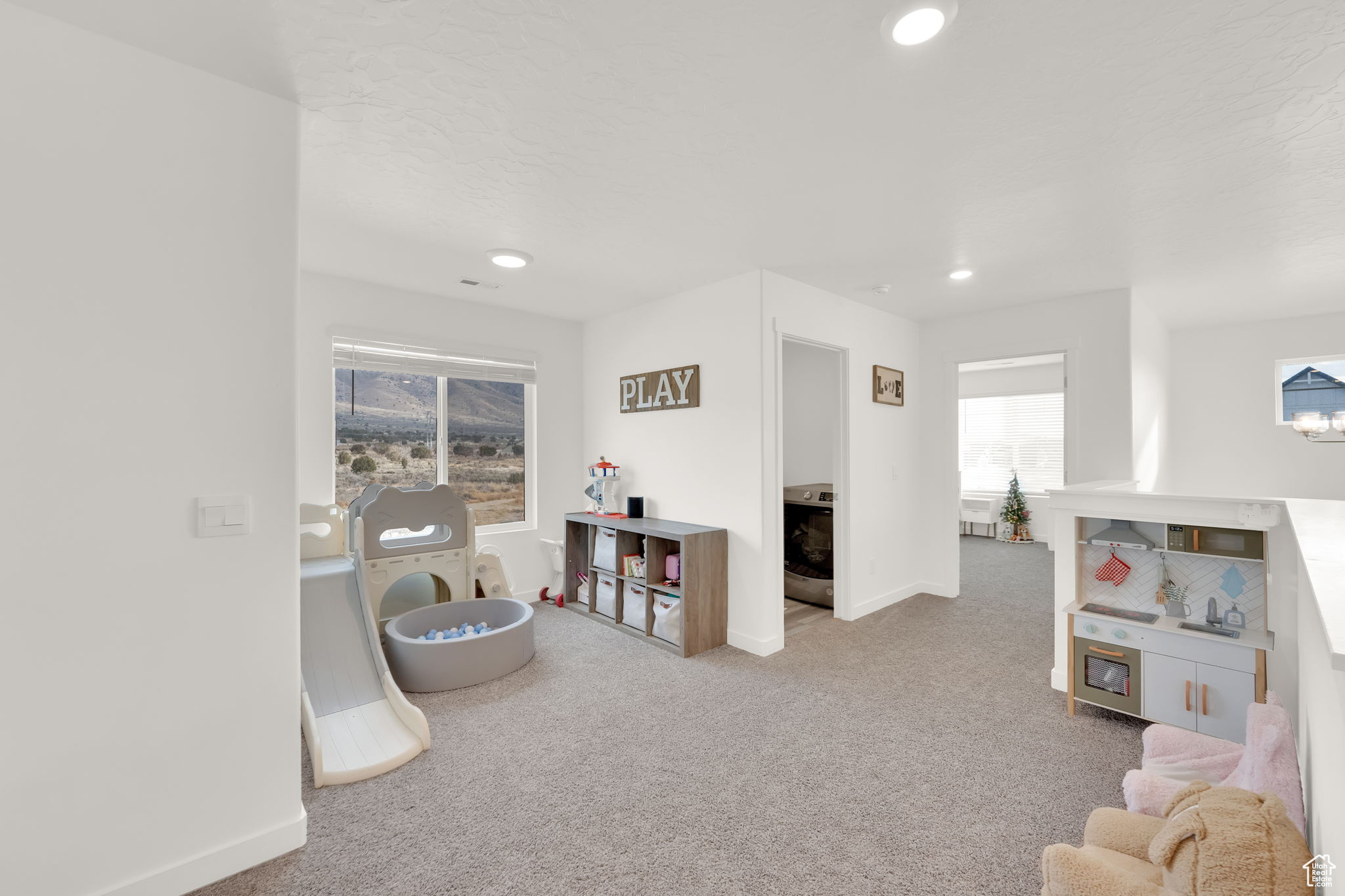 View of carpeted living room