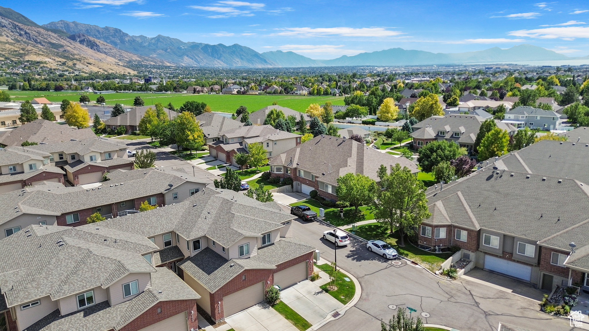 Drone / aerial view with a mountain view