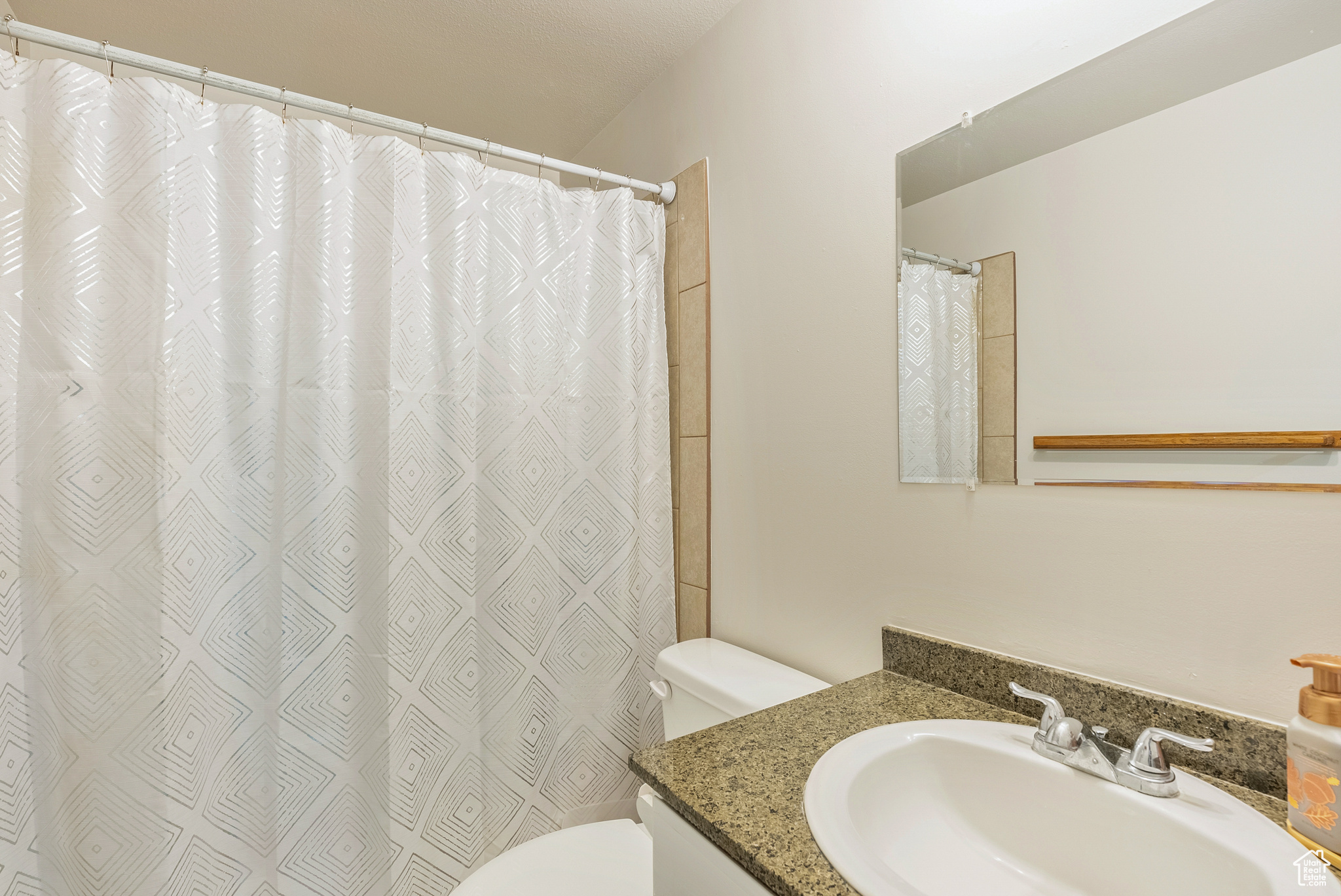 Bathroom with vanity and toilet